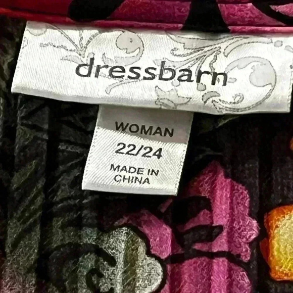 Dress Barn Women's Sz 22/24 Colorful Accordian Dress Shirt Butterfly Sleeves - Picture 3 of 5